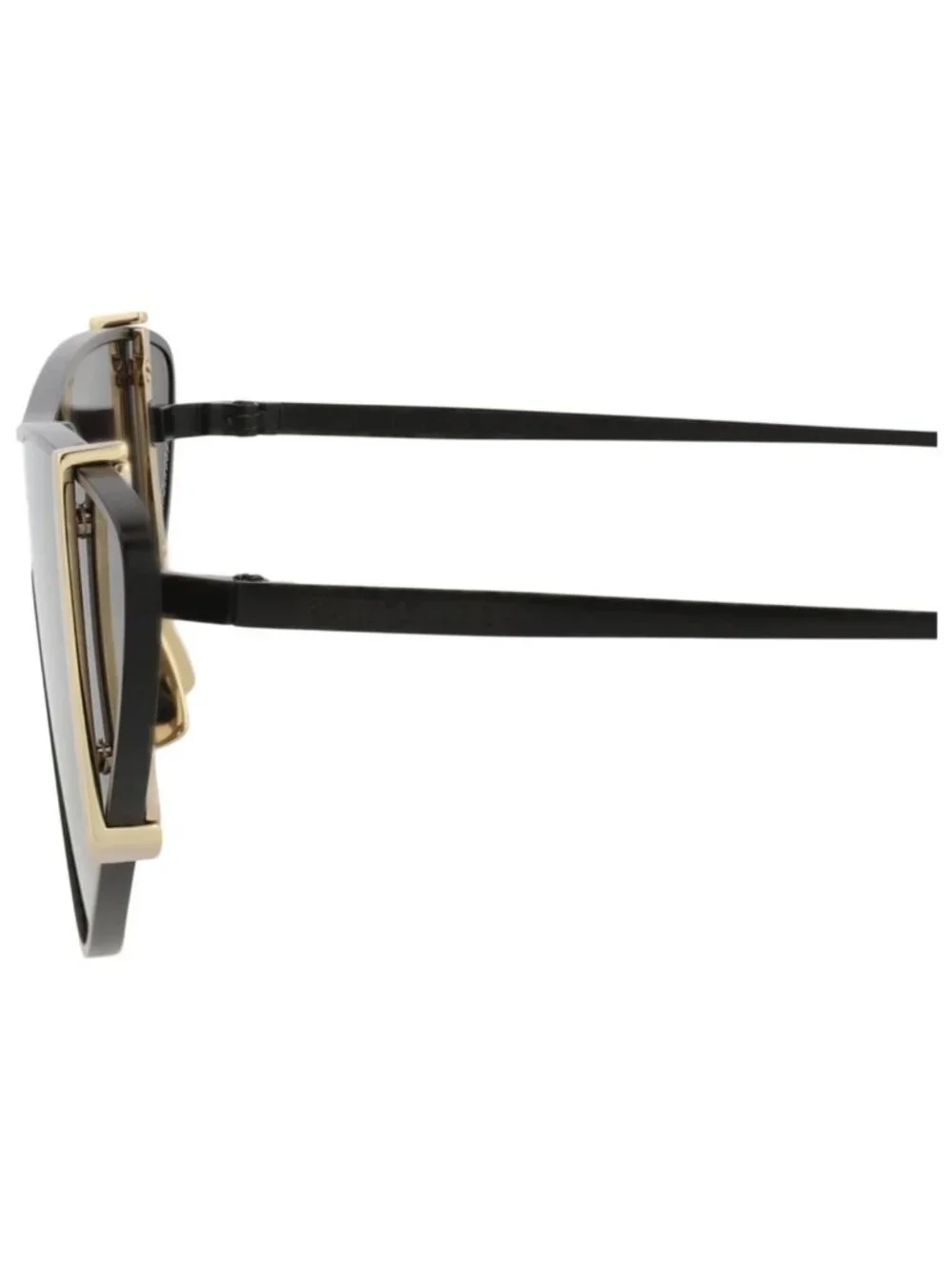 New Saint Laurent Women's Sunglasses Cat Eye Metal Frame Black Black Black